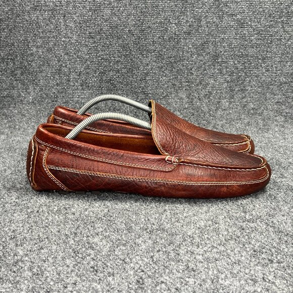 Duluth Trading Co. Bison Leather Driving Moccasins Mens 12 Brown Slip On Loafers - Picture 1 of 12